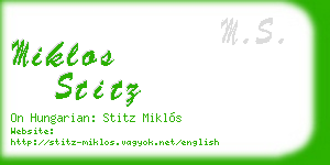 miklos stitz business card